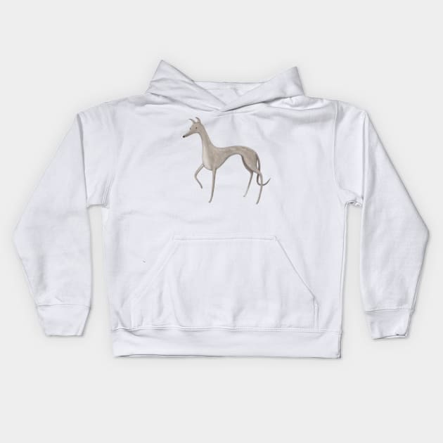 Whippet Portrait Kids Hoodie by Sophie Corrigan